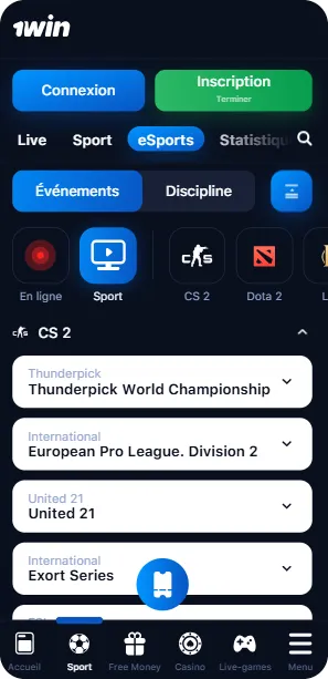 1Win Inscription - Esports