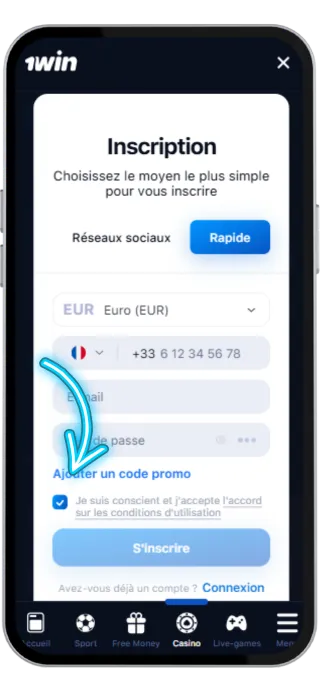 1Win How To Register - Terms