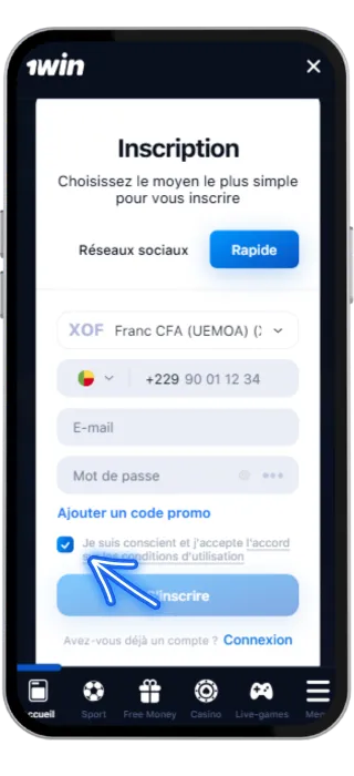 1win inscription - conditions d'utilisation