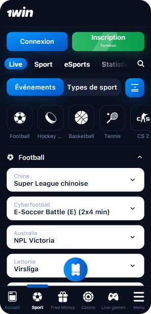 1Win Inscription - Na żywo
